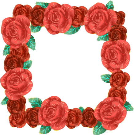 Egyptian Cinema Square Roses Border